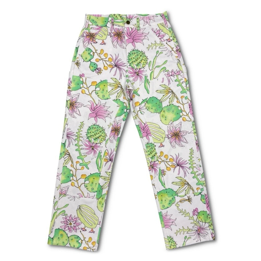 Keith Kelly NYC Printed Cactus Double Knee Carpenter Pants Size XL‎